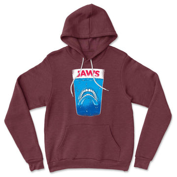 Jaws Teeth Hoodie in Heather Maroon color